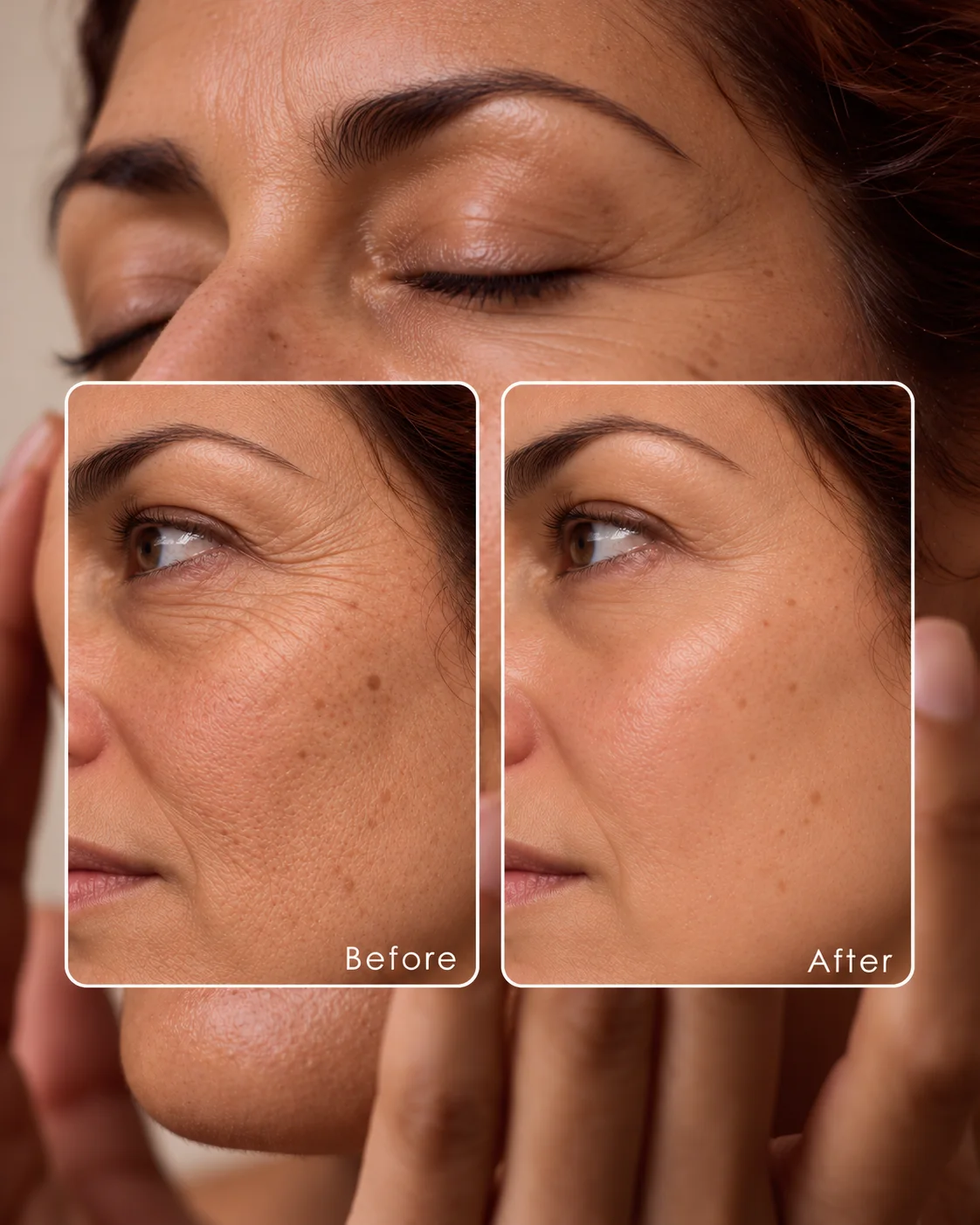 Before and after: skin around the eye